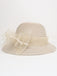 Light Brown Polypropylene Hat with Bow Accent – Sun Protection