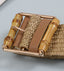 Women’s Wide Stretch Belt with Bamboo-Style Square Buckle-WG113