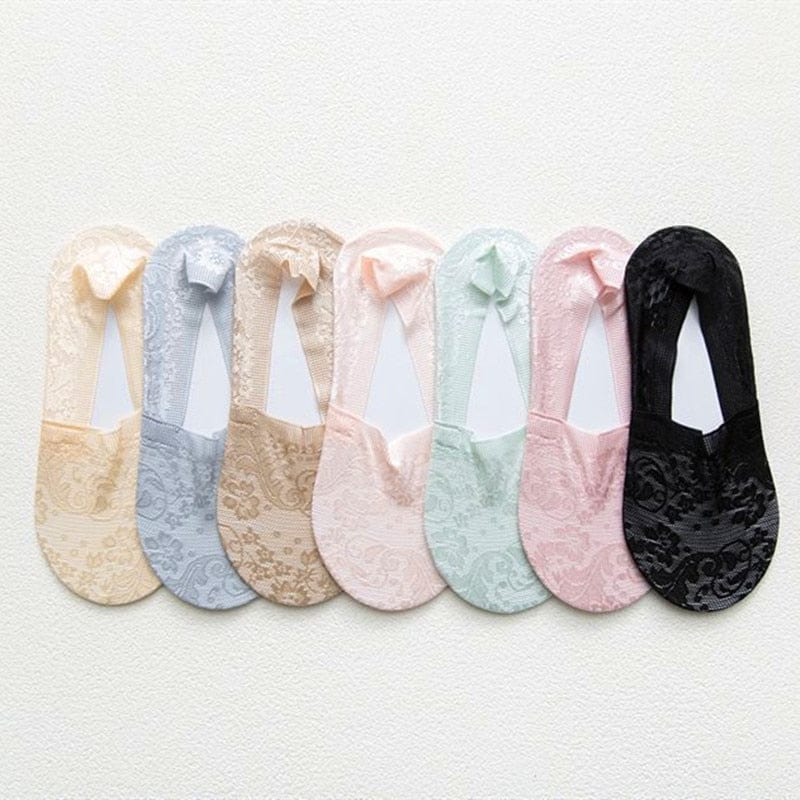 10 Pairs New Fashion Invisible Antiskid Lace Socks - - Luxury Accessories by WAAMII