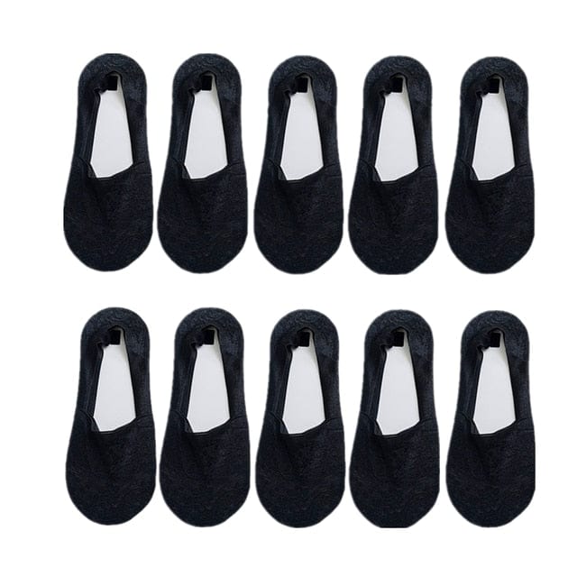 10 Pairs New Fashion Invisible Antiskid Lace Socks - Black Suit for 35-40 - Luxury Accessories by WAAMII