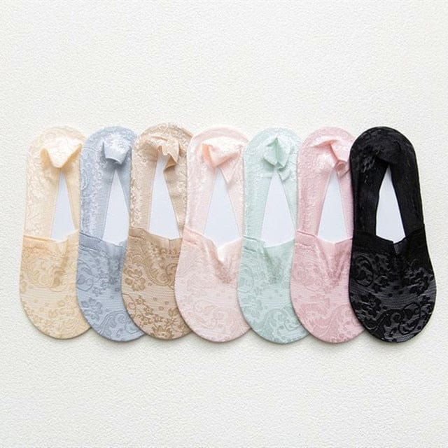 10 Pairs New Fashion Invisible Antiskid Lace Socks - Colors you want Suit for 35-40 - Luxury Accessories by WAAMII