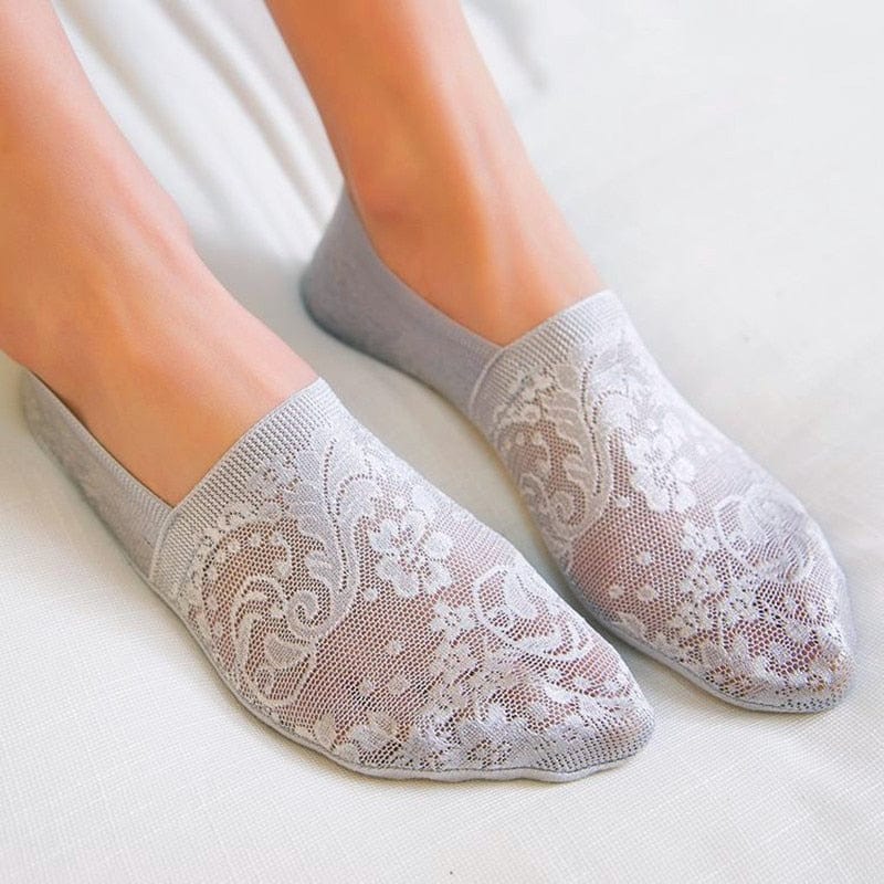 10 Pairs New Fashion Invisible Antiskid Lace Socks - - Luxury Accessories by WAAMII