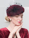 100% Wool Floral Beret Hat With Veil Women's Fascinators Hat - - Luxury Accessories by WAAMII