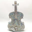 3D Sparkling Violin Shape Crystal Rhinestone Clutch - Silver AB - Luxury bags by WAAMII