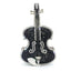 3D Sparkling Violin Shape Crystal Rhinestone Clutch - Black Silver - Luxury bags by WAAMII