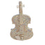 3D Sparkling Violin Shape Crystal Rhinestone Clutch - Gold White - Luxury bags by WAAMII