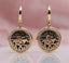 585 Rose Gold Double Sided Mosaic Pattern Black Ceramic Hook Earrings - - Luxury Jewelry by WAAMII