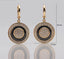 585 Rose Gold Double Sided Mosaic Pattern Black Ceramic Hook Earrings - - Luxury Jewelry by WAAMII