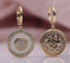 585 Rose Gold Double Sided Mosaic Pattern Black Ceramic Hook Earrings - - Luxury Jewelry by WAAMII