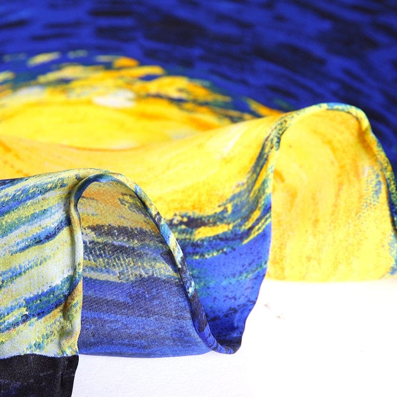 90*90CM 100% Real Silk Square Scarf Van Gogh Classic Oil Paiting Scarf Starry Night and More - - Luxury Accessories by WAAMII
