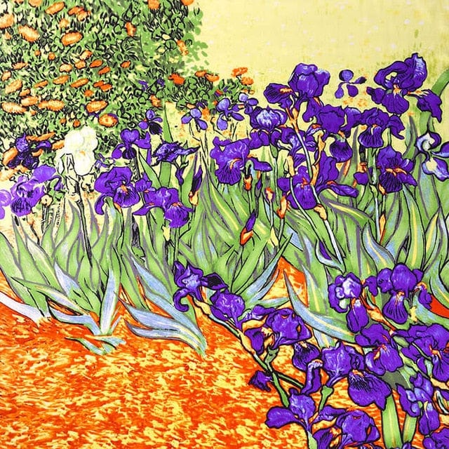 90*90CM 100% Real Silk Square Scarf Van Gogh Classic Oil Paiting Scarf Starry Night and More - Garden of Eden - Luxury Accessories by WAAMII