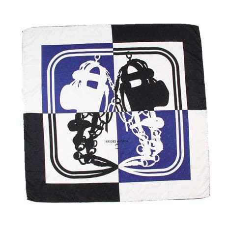 90x90cm Leopard Print Square Silk Scarves Twilly Scarf-Mutiple Patterns - Doublue Dog Blue - Luxury Accessories by WAAMII