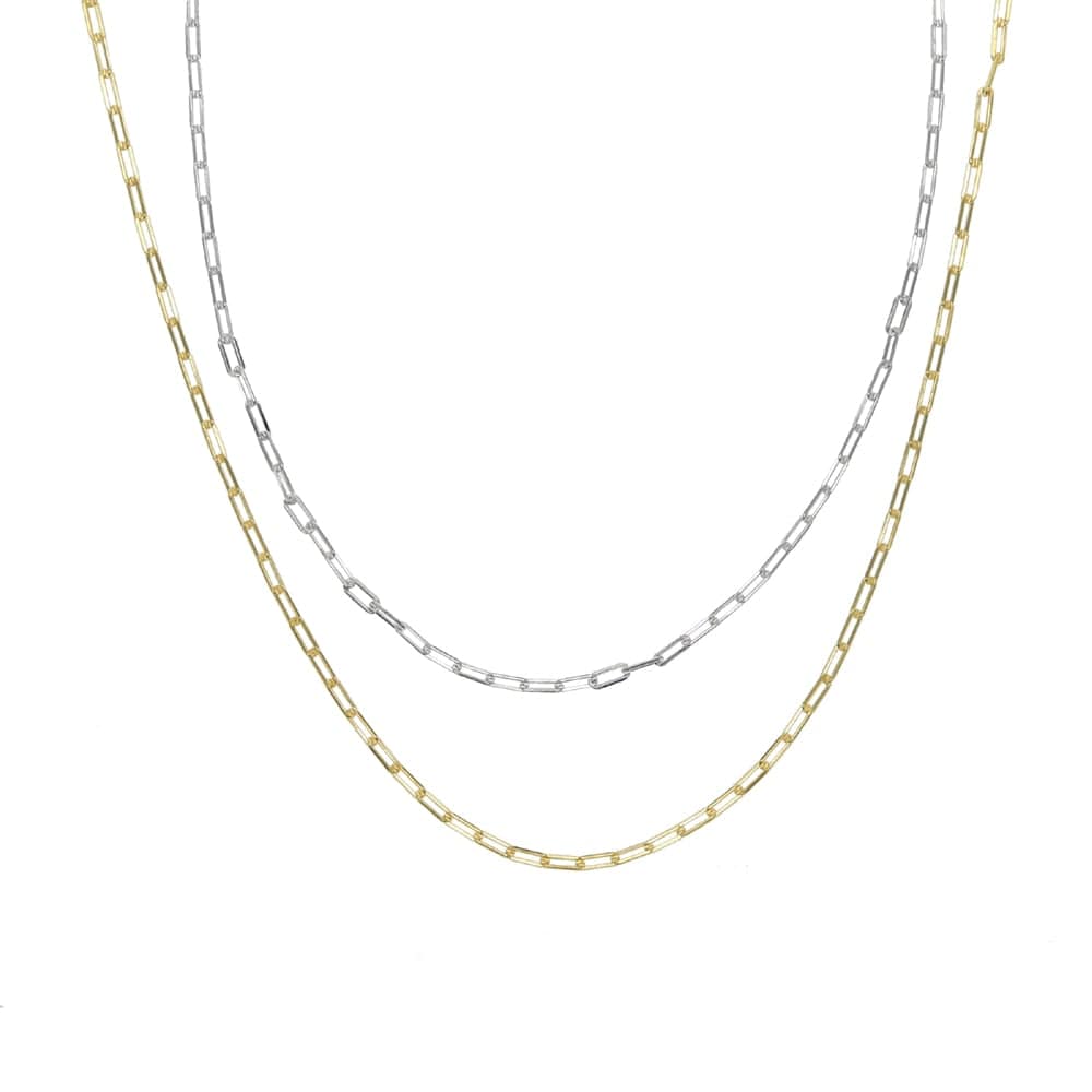 925 Sterling Silver Gold Plated Link Chain Necklace - - Luxury Jewelry by WAAMII
