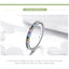 925 Sterling Silver Multi-Color Clear CZ Rainbow Ring - - Luxury Jewelry by WAAMII