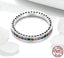 925 Sterling Silver Multi-Color Clear CZ Rainbow Ring - - Luxury Jewelry by WAAMII