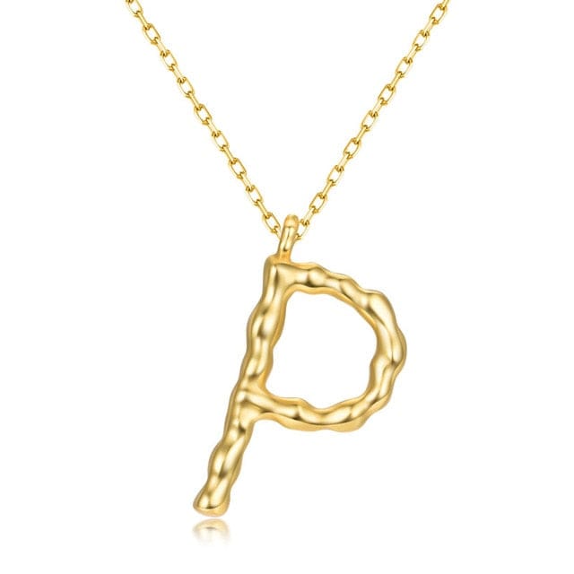 925 Sterling Silver Personalized Name Necklace Customized Your Name Jewelry - P - Luxury Jewelry by WAAMII