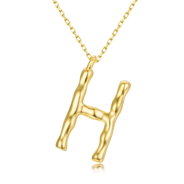 925 Sterling Silver Personalized Name Necklace Customized Your Name Jewelry - H - Luxury Jewelry by WAAMII