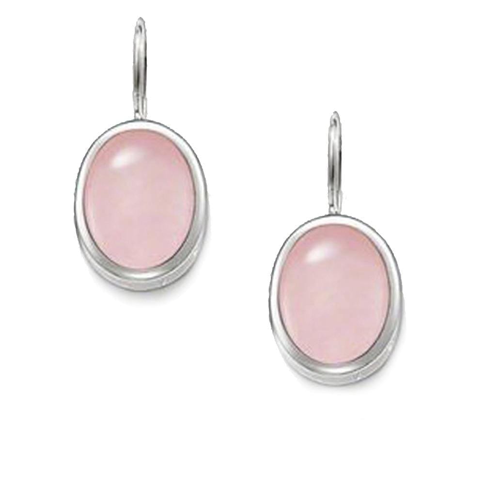 925 Sterling Silver Pink Opal Oval Drop Earrings - - Luxury Jewelry by WAAMII