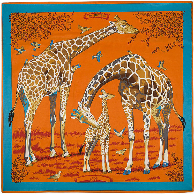 130*130CM 100% Imitation Silk Twill Silk Square Scarf Scarves Floral Tree Print Scarf-Multi Colors Accessories WAAMII 08