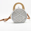 Anita Hand Woven Circular Top-Handle Straw Beach Bag Crossbody - - Luxury bags by WAAMII