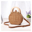 Anita Hand Woven Circular Top-Handle Straw Beach Bag Crossbody - - Luxury bags by WAAMII
