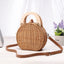 Anita Hand Woven Circular Top-Handle Straw Beach Bag Crossbody - - Luxury bags by WAAMII