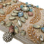 Apricot Blue Tone Diamante Beaded Clutch Bag Ladies Purse - - Luxury bags by WAAMII
