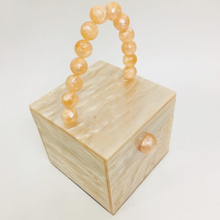 Bead Top Handle Jade Green Acrylic Box Clutch - - Luxury bags by WAAMII