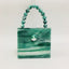 Bead Top Handle Jade Green Acrylic Box Clutch bags WAAMII Green W12cm×H11cm×D13cm