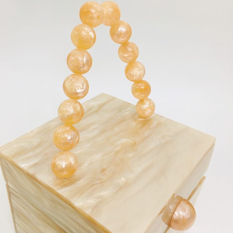 Bead Top Handle Jade Green Acrylic Box Clutch - - Luxury bags by WAAMII