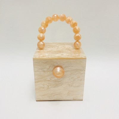 Bead Top Handle Jade Green Acrylic Box Clutch bags WAAMII