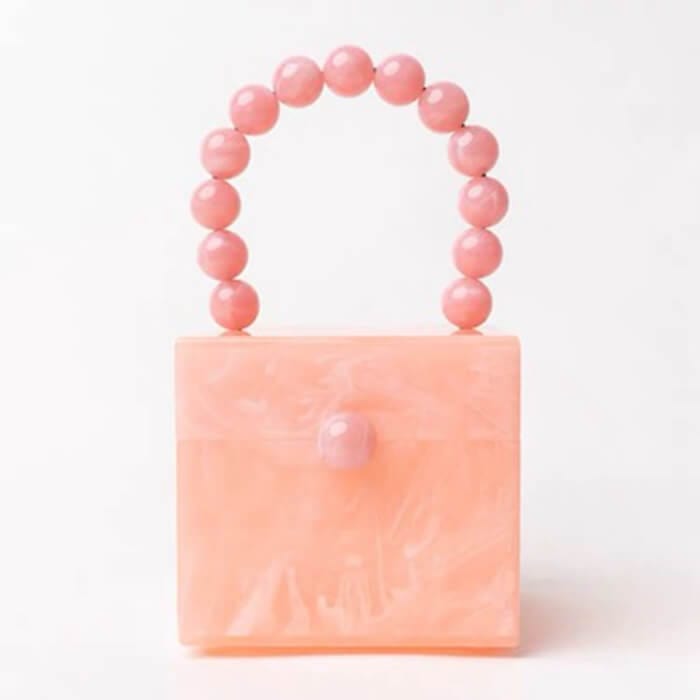Bead Top Handle Jade Green Acrylic Box Clutch - - Luxury bags by WAAMII