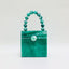 Bead Top Handle Jade Green Acrylic Box Clutch bags WAAMII   