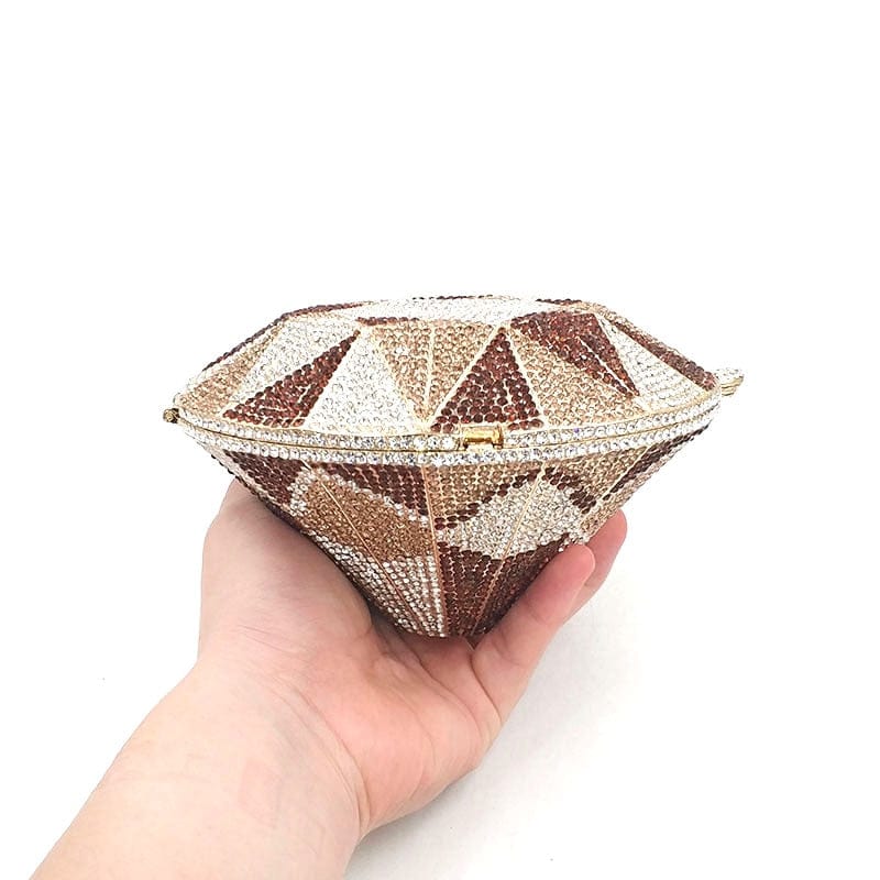 Big Diamond Crystal CZ Clutch Bridal Wedding Evening Bag - - Luxury bags by WAAMII