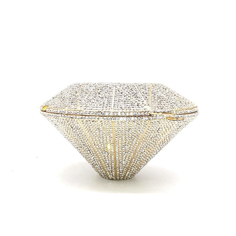 Big Diamond Crystal CZ Clutch Bridal Wedding Evening Bag bags WAAMII