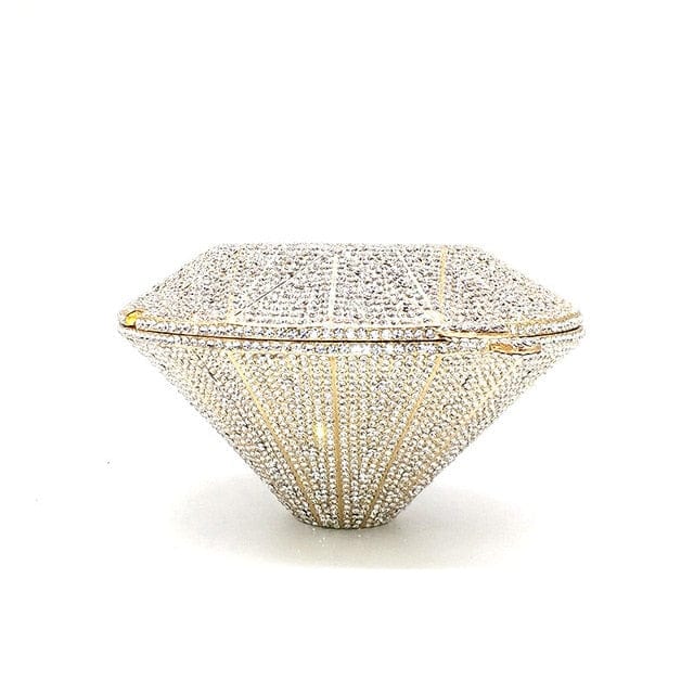 Big Diamond Crystal CZ Clutch Bridal Wedding Evening Bag - Color 5 - Luxury bags by WAAMII