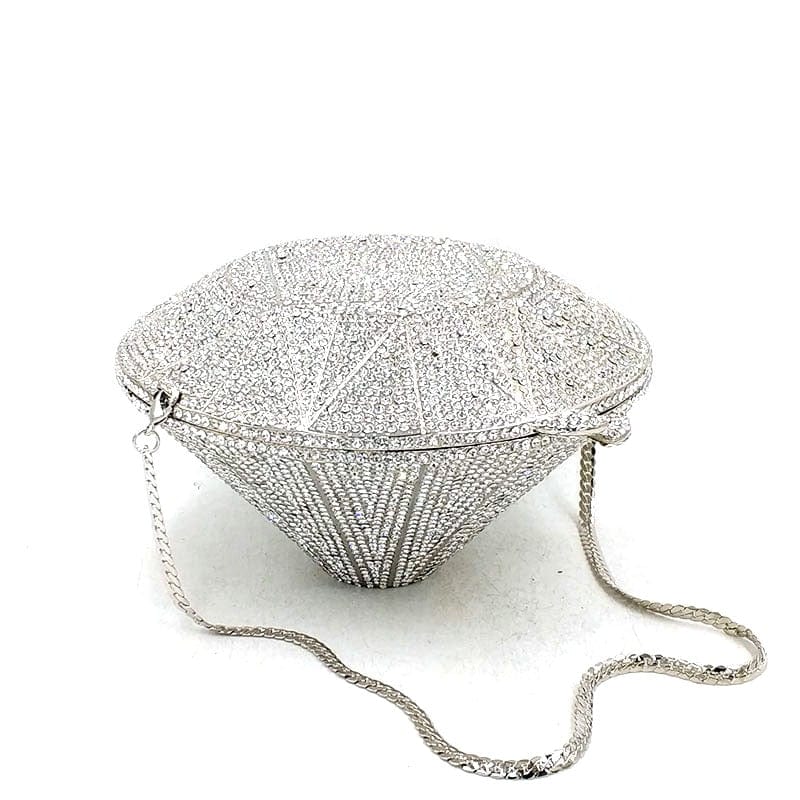 Big Diamond Crystal CZ Clutch Bridal Wedding Evening Bag - - Luxury bags by WAAMII