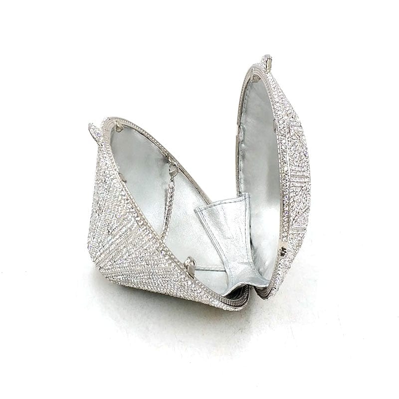 Big Diamond Crystal CZ Clutch Bridal Wedding Evening Bag bags WAAMII