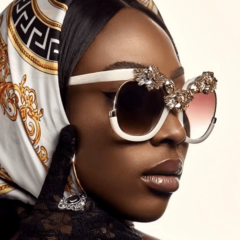 Big frame Square Women Rhinestone Sunglasses - - Luxury Accessories by WAAMII