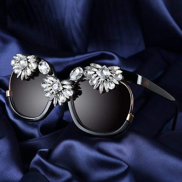 Big frame Square Women Rhinestone Sunglasses - Leopard - Luxury Accessories by WAAMII