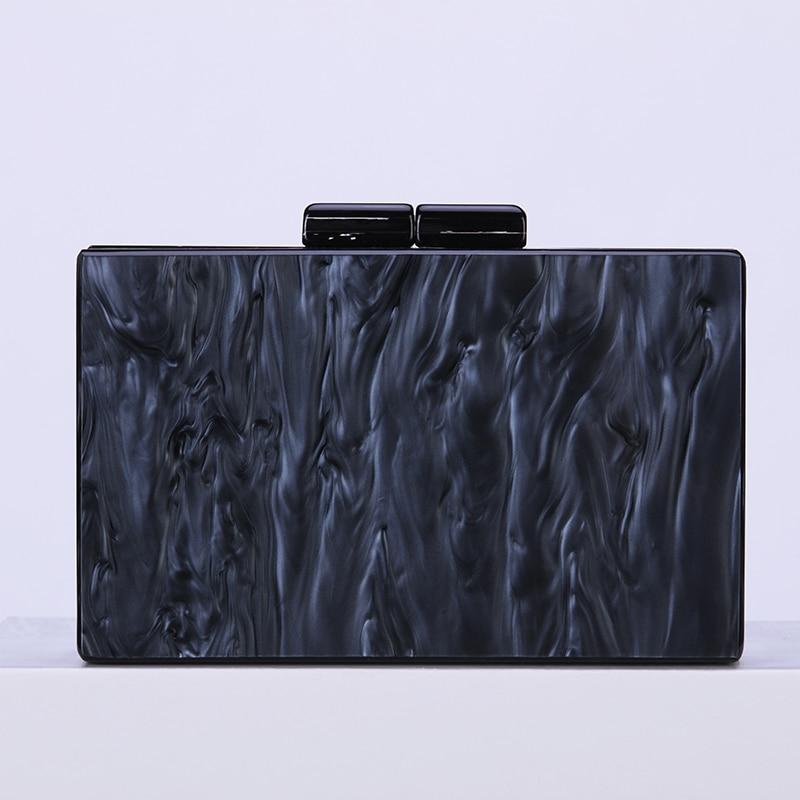 Black-gold Tone Pearlescent Glitter Striped Acrylic Clutch Evening Bag - - Luxury bags by WAAMII
