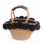 Black White Hairball Straw Bag Women Basket Summer Beach Bag - - Luxury bags by WAAMII