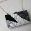 Black White Tone Pearlescent Glitter Marble Effect Acrylic Clutch - - Luxury bags by WAAMII