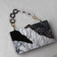 Black White Tone Pearlescent Glitter Marble Effect Acrylic Clutch - - Luxury bags by WAAMII