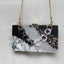 Black White Tone Pearlescent Glitter Marble Effect Acrylic Clutch - - Luxury bags by WAAMII