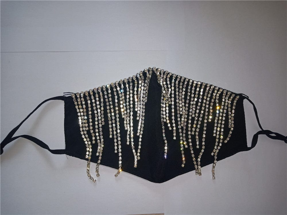 Bling Rhinestone Tassel Face Mask 2 Styles-Z97 - - Luxury Accessories by WAAMII