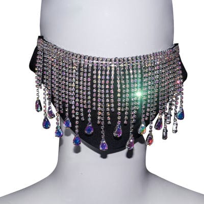 Bling Rhinestone Tassel Face Mask 2 Styles-Z97 - Rainbow Style 1 - Luxury Accessories by WAAMII