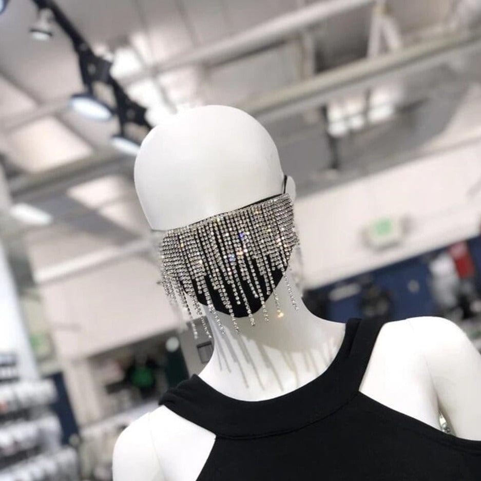 Bling Rhinestone Tassel Face Mask 2 Styles-Z97 - - Luxury Accessories by WAAMII