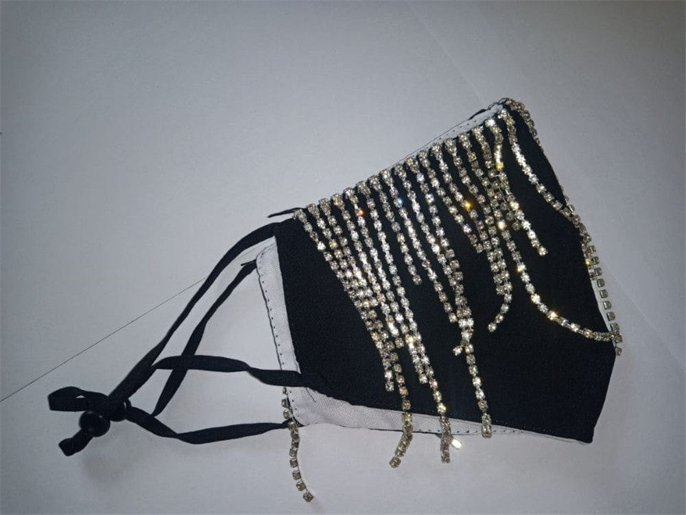 Bling Rhinestone Tassel Face Mask 2 Styles-Z97 - - Luxury Accessories by WAAMII