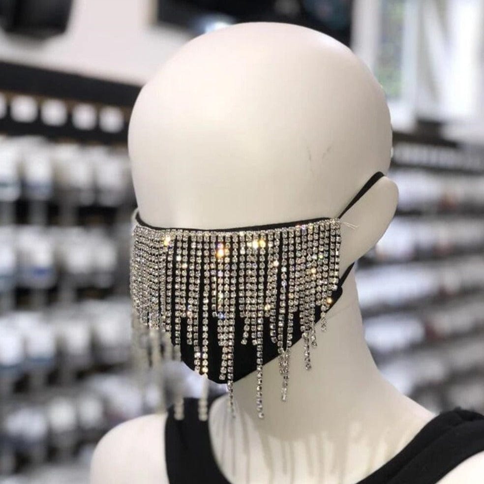 Bling Rhinestone Tassel Face Mask 2 Styles-Z97 - - Luxury Accessories by WAAMII
